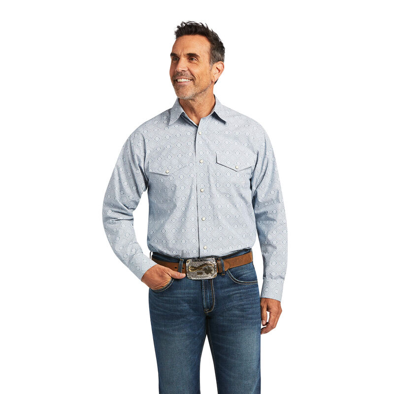 Ariat Hemden Herren - Tobin Classic Fit HellGrau ( NDHOP-8136 )